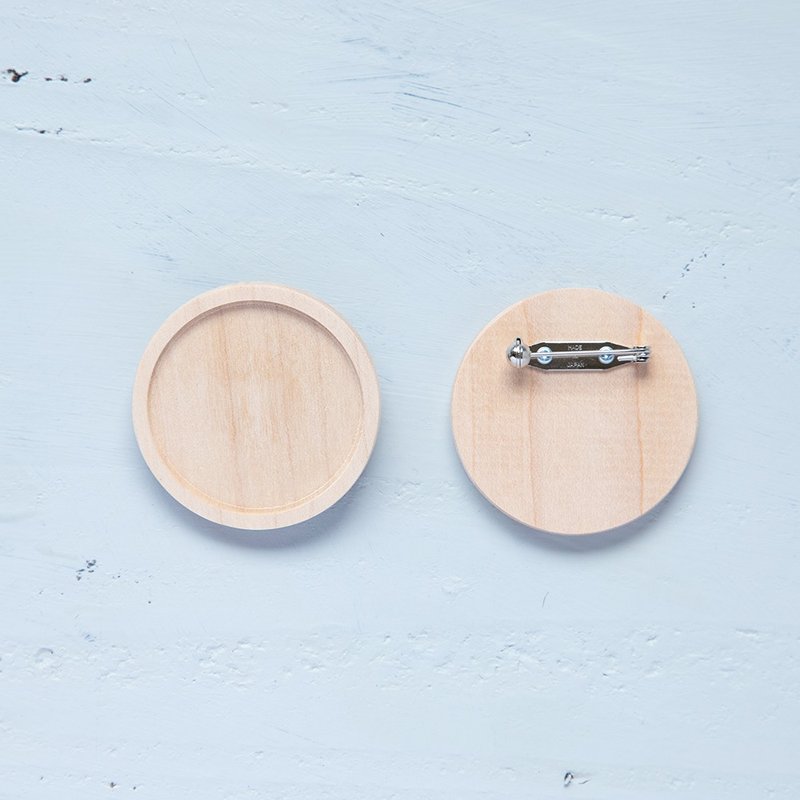 枫木胸针基地 - 圆形 小型 - 木工/竹艺/纸艺 - 木头 咖啡色