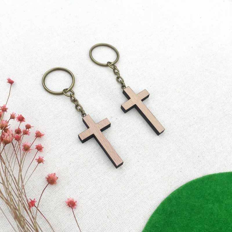 十字架钥匙圈 1入 - 钥匙链/钥匙包 - 木头 
