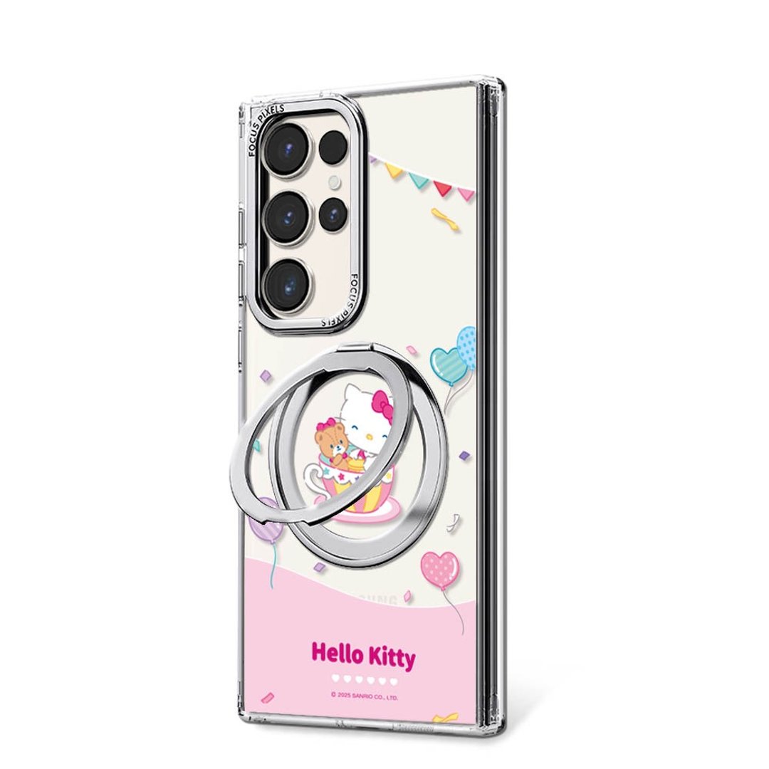 Samsung S26/S25/S24/S23/A57 360 旋转磁吸立架壳 - 咖啡杯凯蒂 - 手机壳/手机套 - 其他材质 多色
