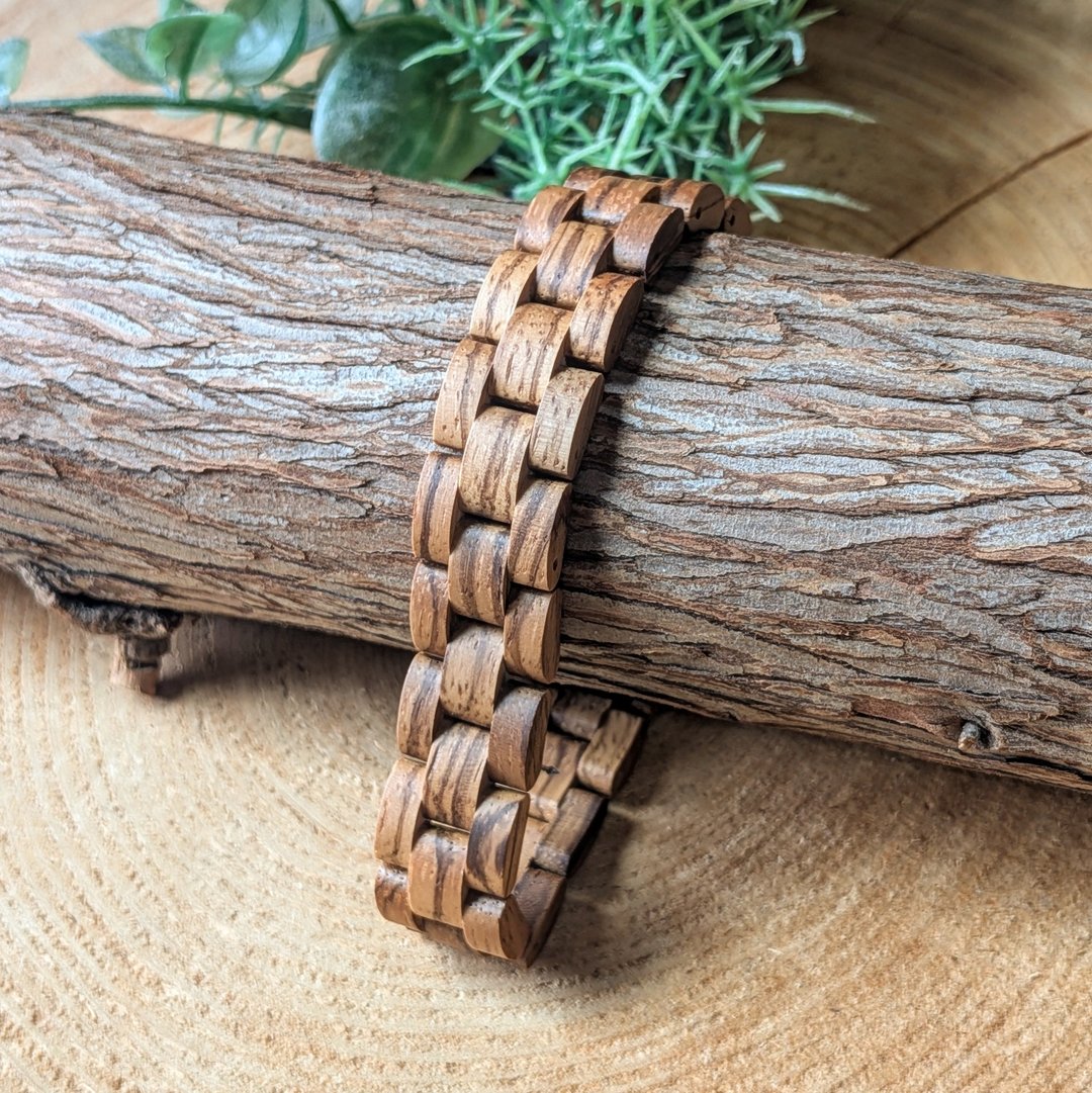 【木制手链】EINBAND Wood Bracelet 天然木手链 斑马木 - 手链/手环 - 木头 咖啡色