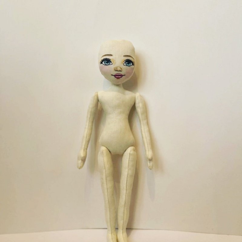 Doll blank body with painted face - 编织/刺绣/羊毛毡/裁缝 - 棉．麻 