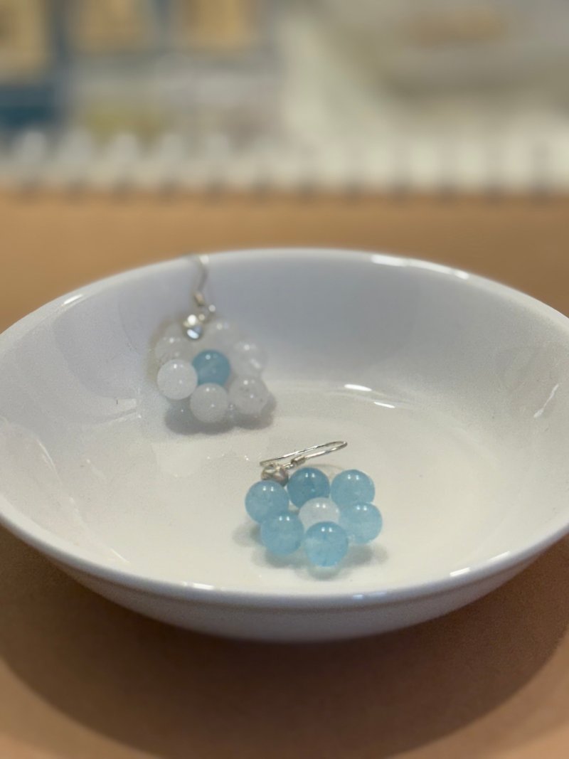 苍穹之下 - 耳环/耳夹 - 水晶 蓝色