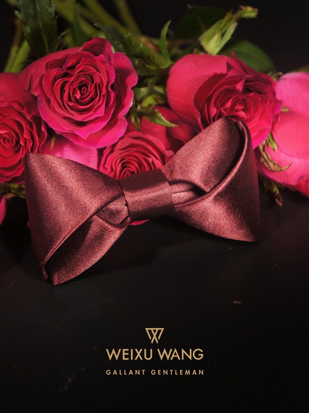 WEIXUWANG玫瑰系列原创手工领结婚礼煲呔bowtie - 领结/领巾 - 聚酯纤维 黑色