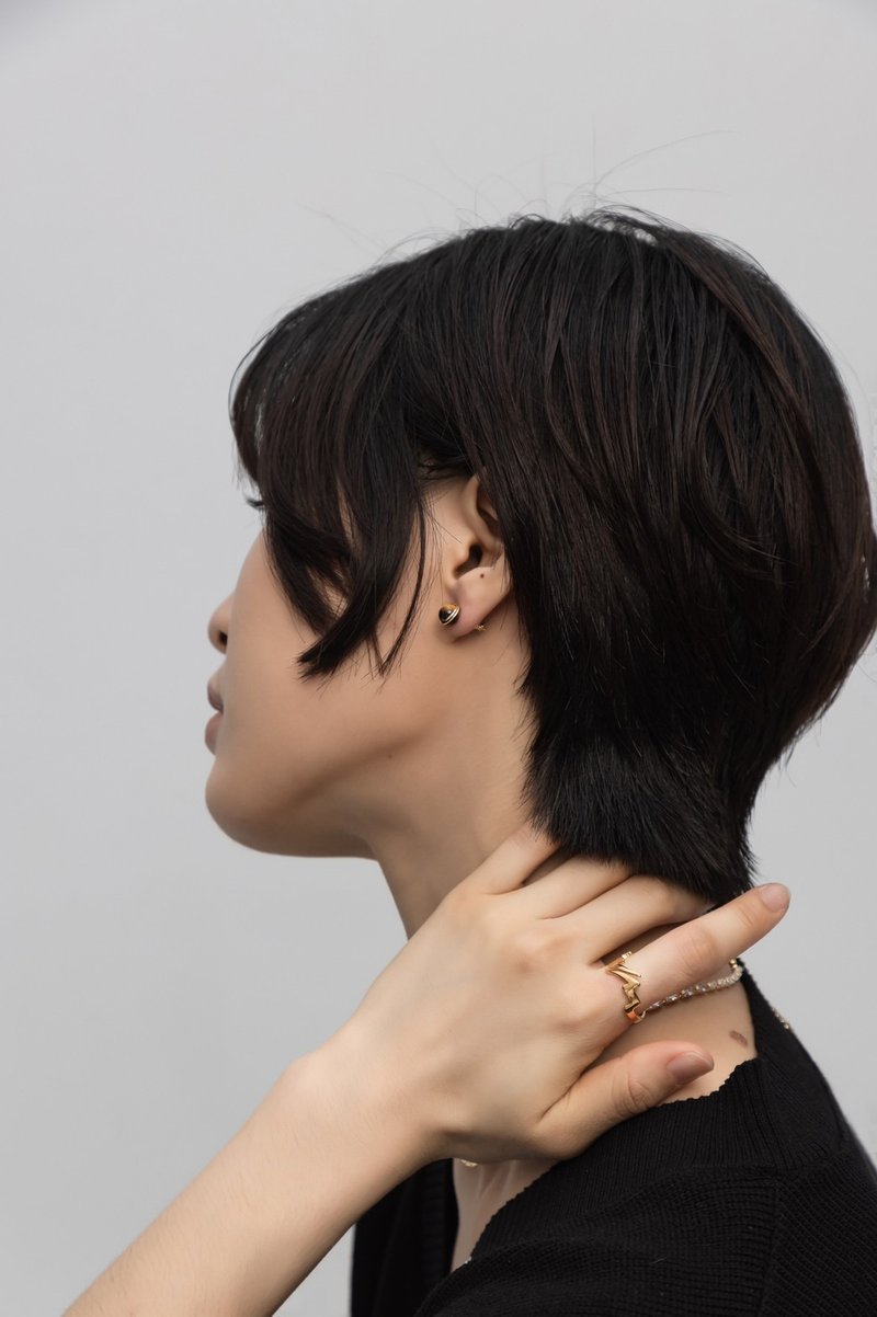 Tiger eyes 耳夹/耳针 | 经典黄虎眼耳环 - 耳环/耳夹 - 宝石 橘色