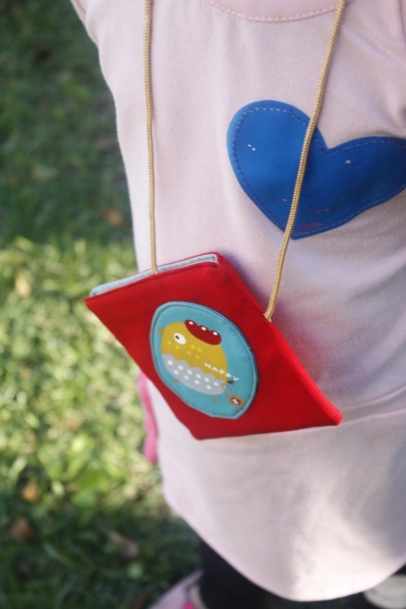 可爱咕咕鸡小红包-手绘春联布红包(挂绳依现有色款做更动) - 红包/春联 - 棉．麻 红色