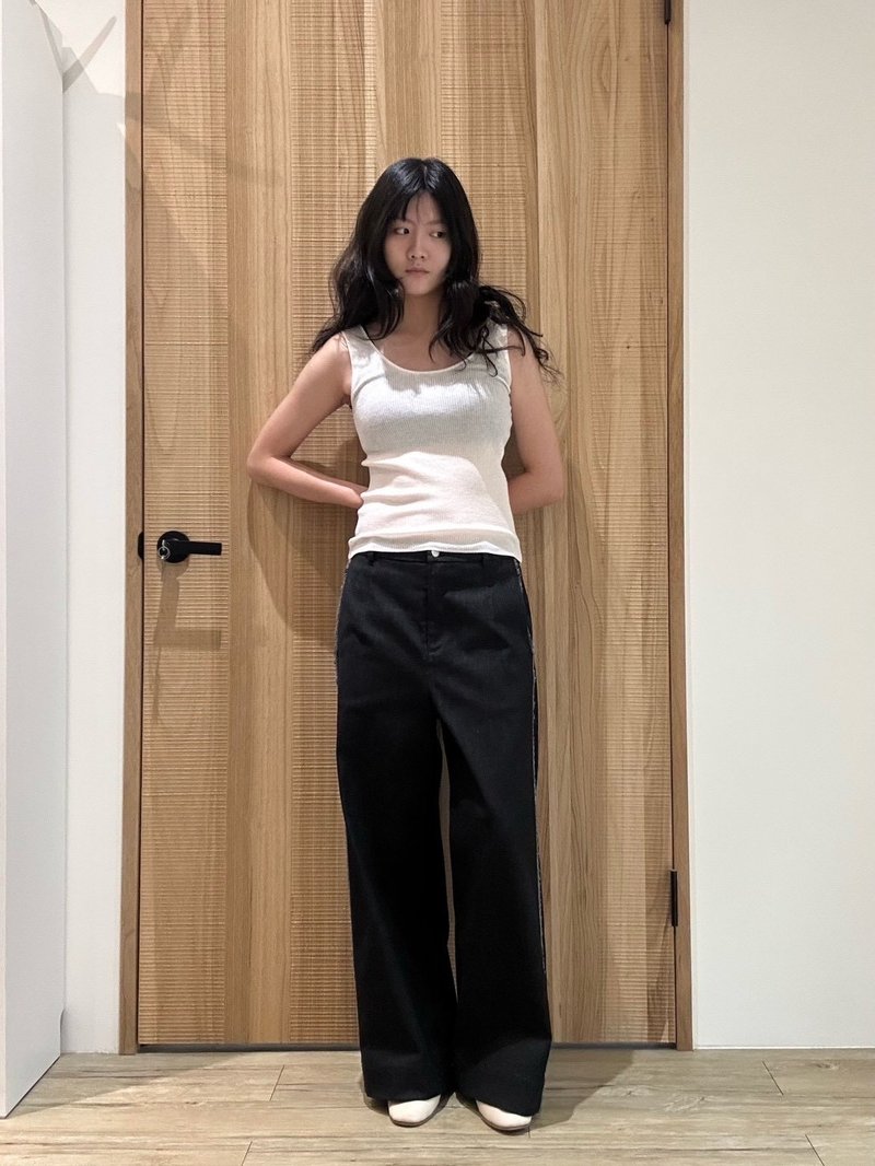 圆领简约背心 - 女装背心 - 羊毛 白色