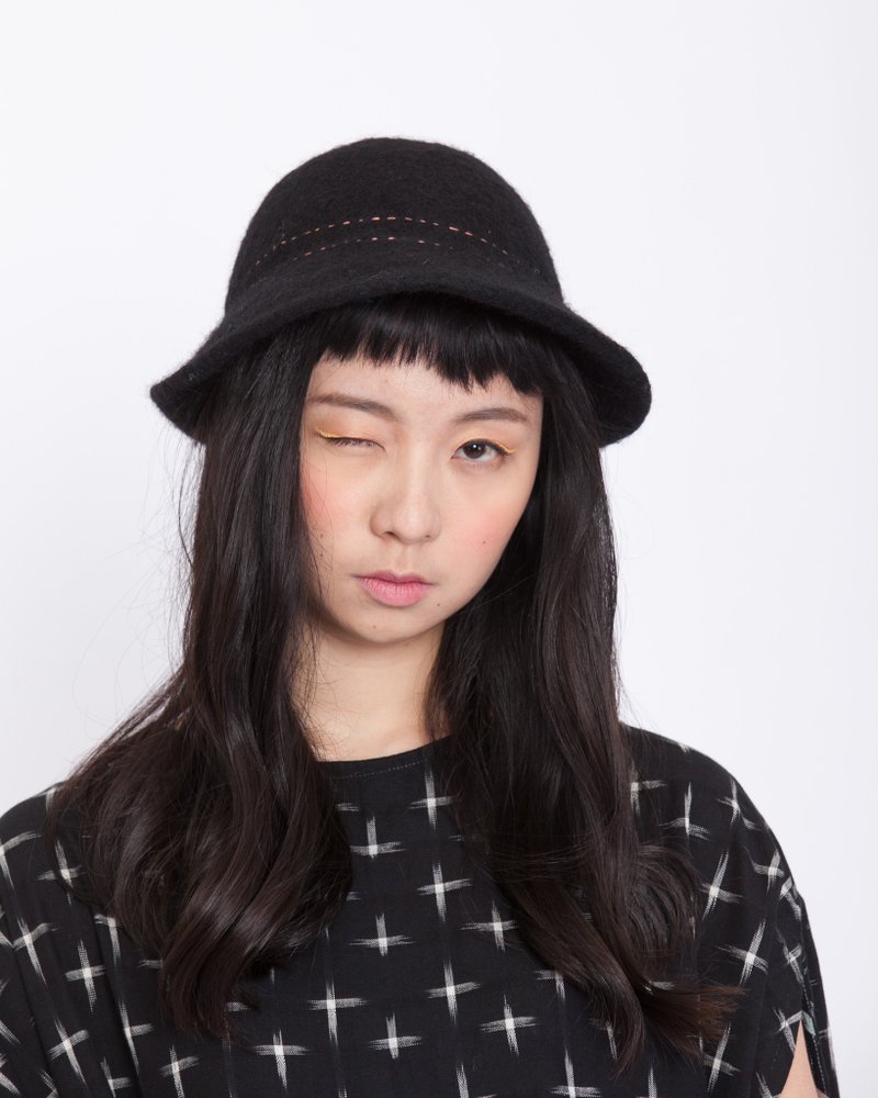 羊毛毡圆顶马帽＿公平贸易 - 帽子 - 羊毛 黑色