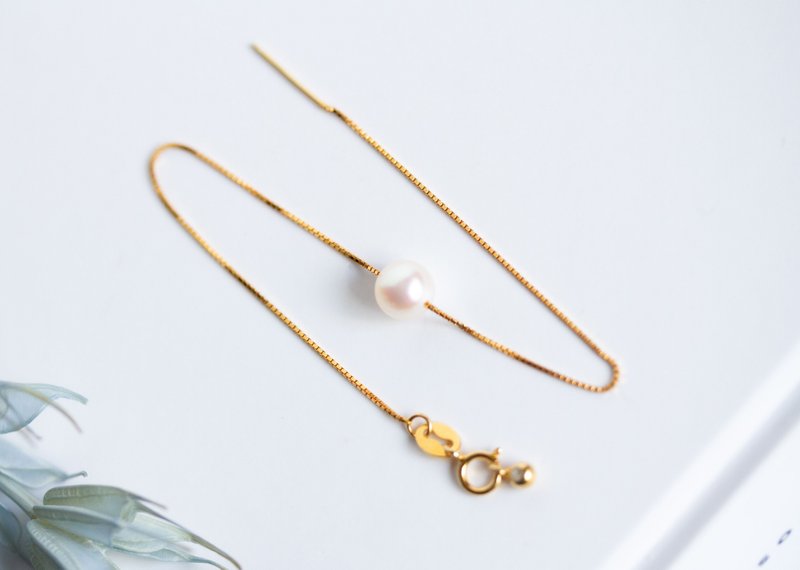 Akoya珍珠 盒型链手链 silver925 - 项链 - 珍珠 白色