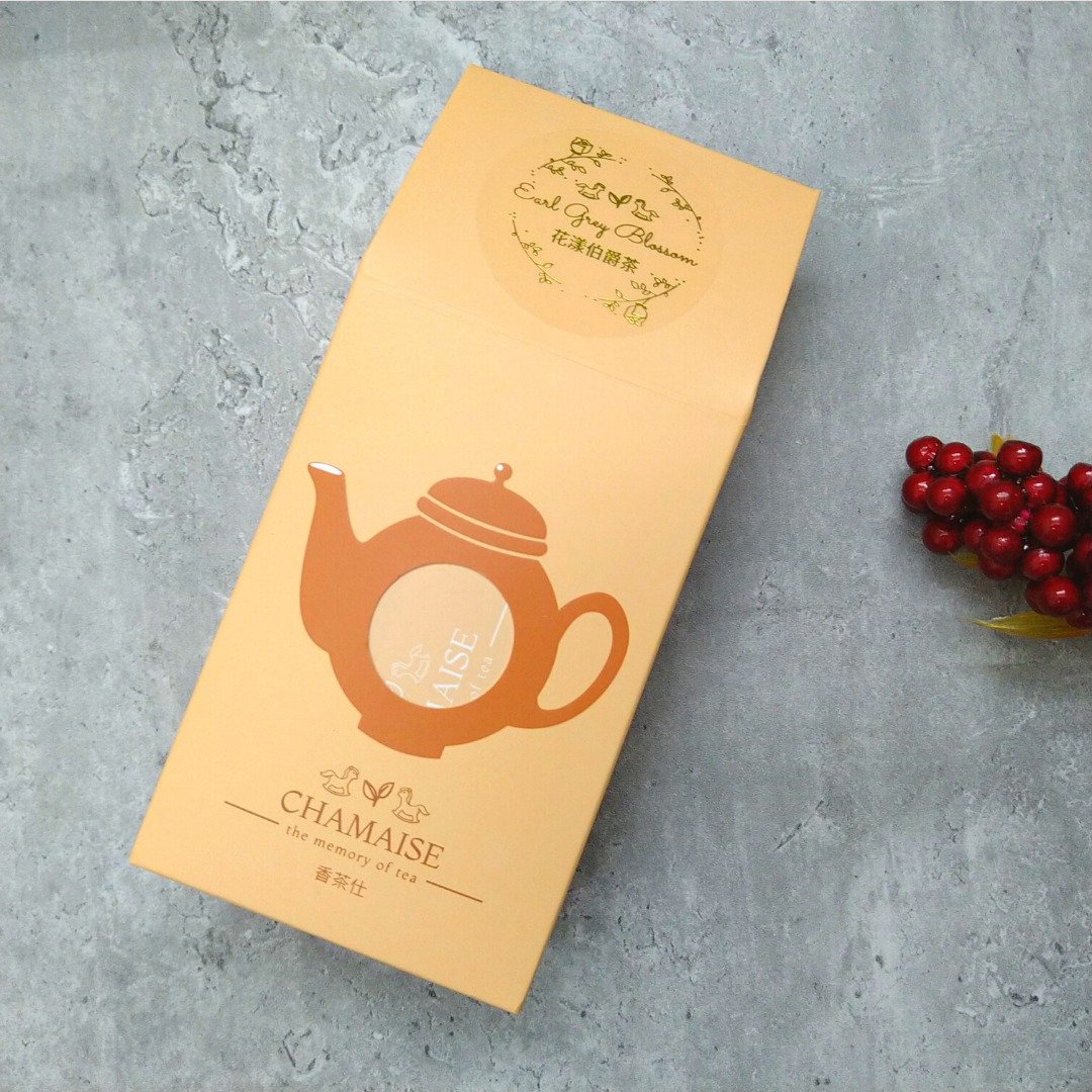 花漾伯爵茶 | 立体三角原叶茶包 | 台湾茶 - 茶 - 纸 橘色