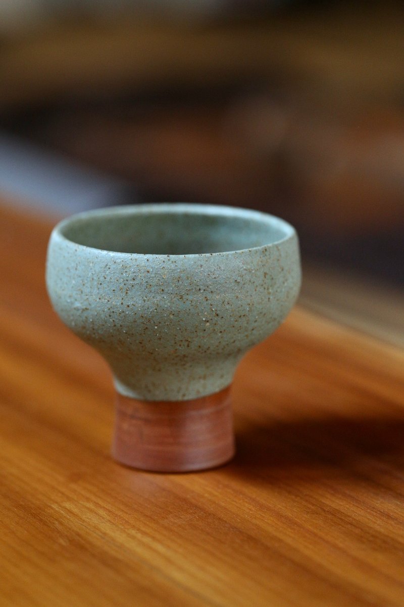【 灰釉 】清新绿 蓝莓高足杯 点心杯 高足杯 2 - 其他杯子 - 陶 绿色