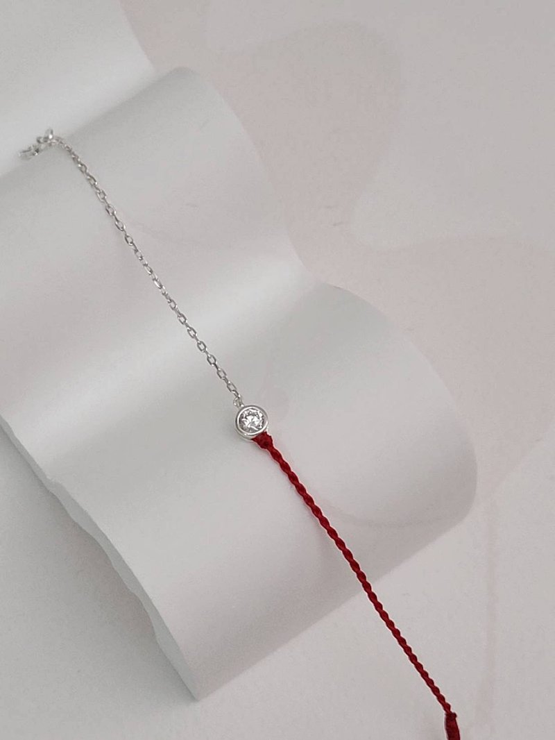 红线 纯银 手链 - 手链/手环 - 纯银 银色