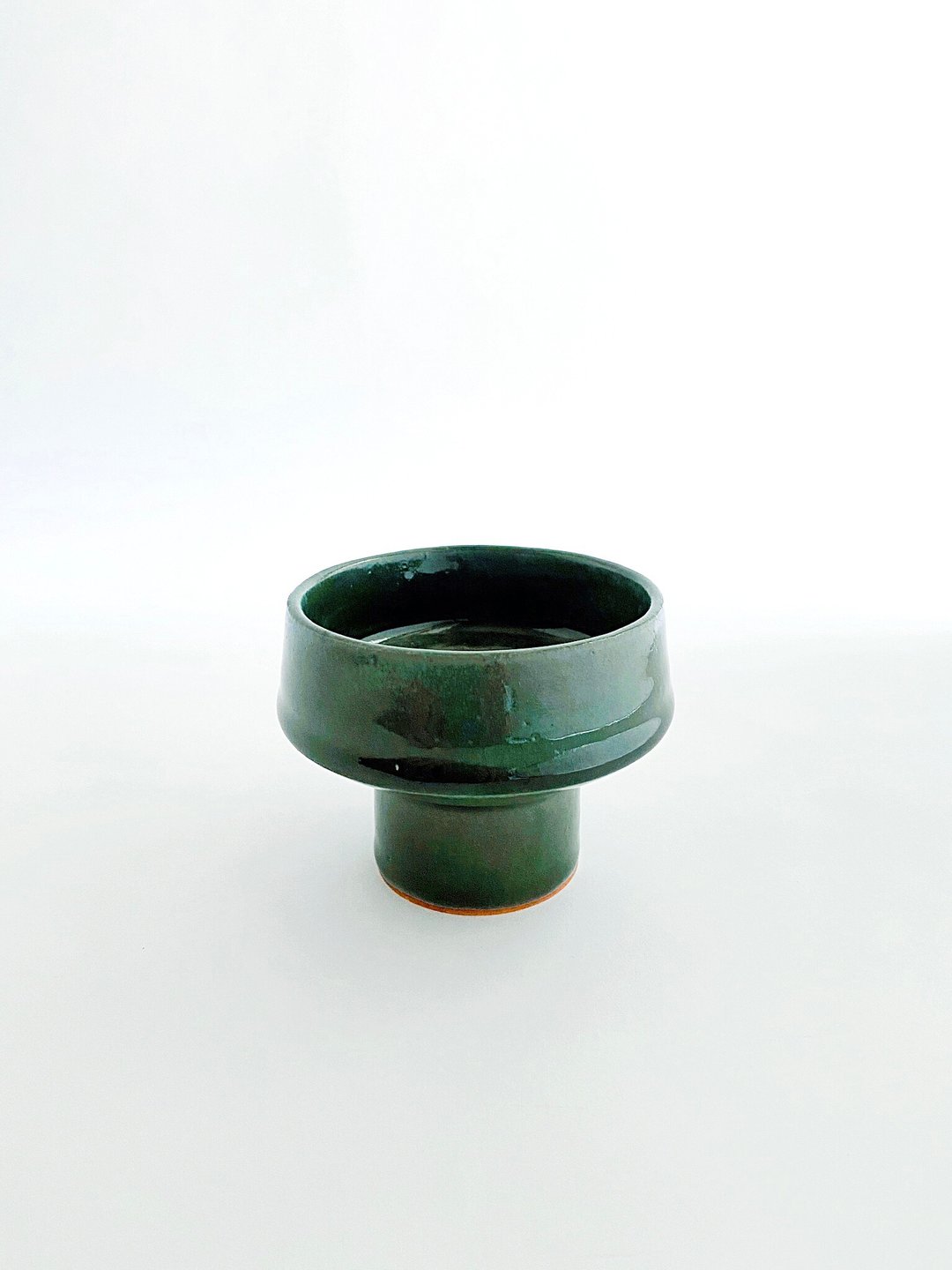 湖水绿高脚浅钵 - 花瓶/陶器 - 陶 绿色