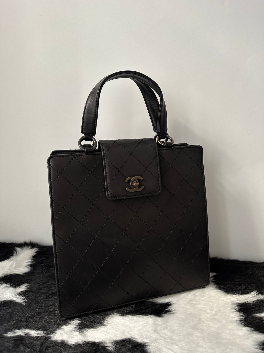 中古包 CHANEL 香奈儿 So Black 菱格托特包 - 手提包/手提袋 - 真皮 黑色