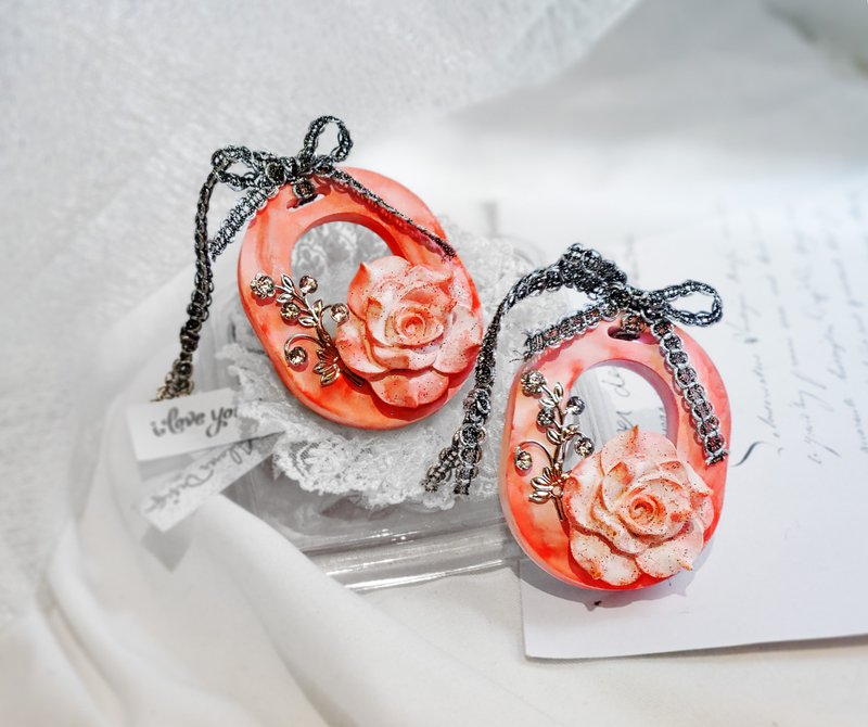 永恒光芒 闪亮玫瑰水钻扩香石(礼盒 情人礼物) - 香薰/精油/线香 - 宝石 粉红色