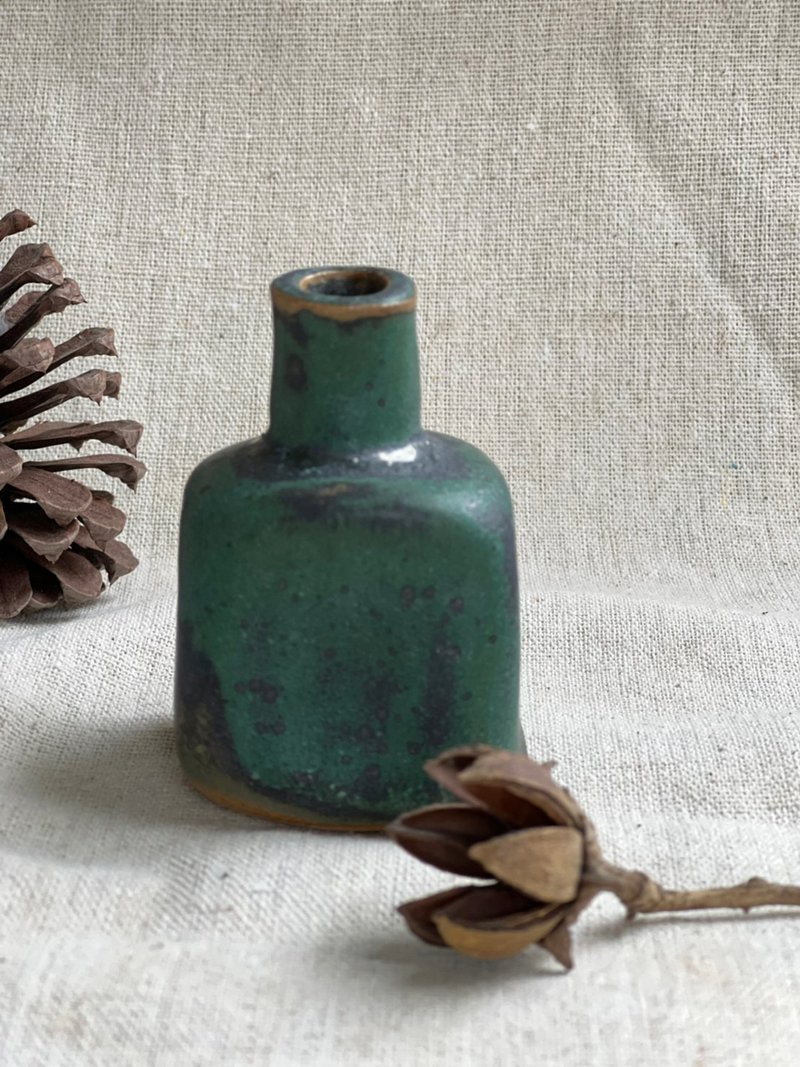 铜绿小方瓶 - 花瓶/陶器 - 陶 绿色