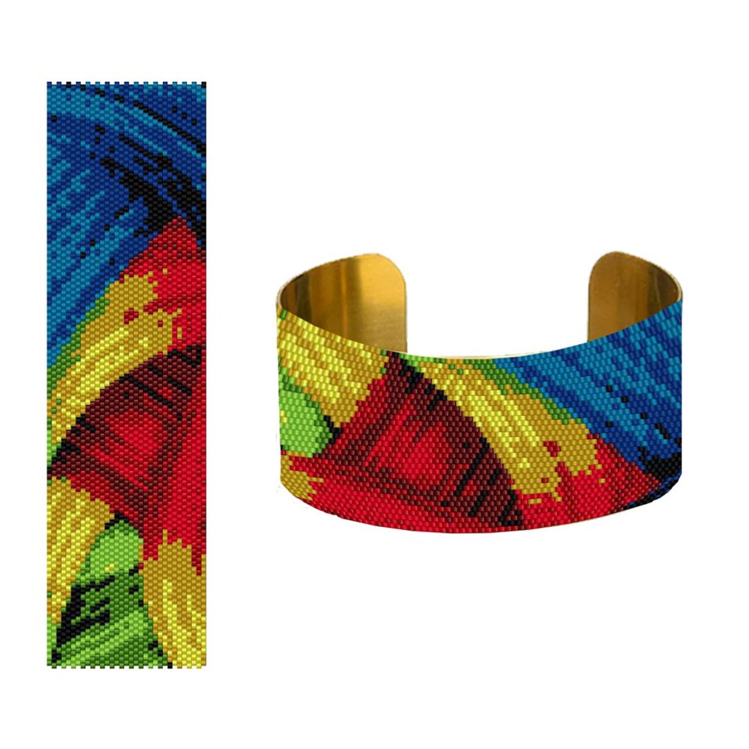 Peyote Pattern Bracelet, Beading Bracelet, Miyuki Delica Pattern, Peyote Stitch - 其他数码设计 - 其他材质 