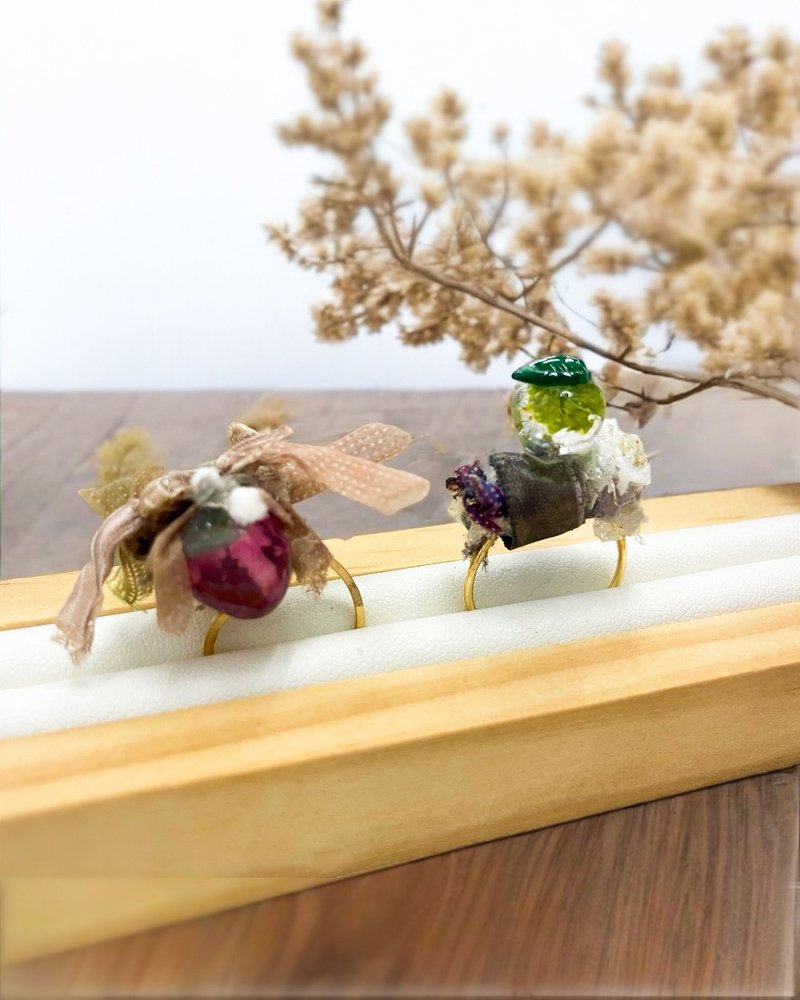 苹果引力 彩色苹果 手作手染纱线戒指| 植椛。饰 小众设计品牌 - 戒指 - 树脂 多色