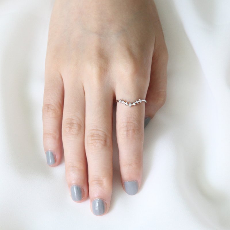 钻石18K叠戴戒指 - 戒指 - 宝石 透明