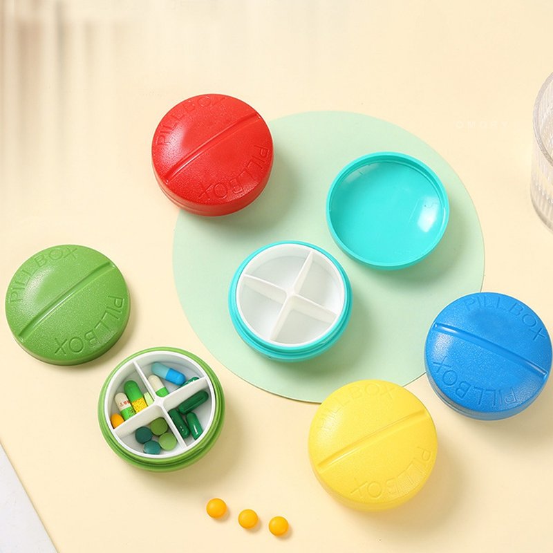 【OMORY】便携式胶囊四格药盒 - 收纳用品 - 其他材质 多色