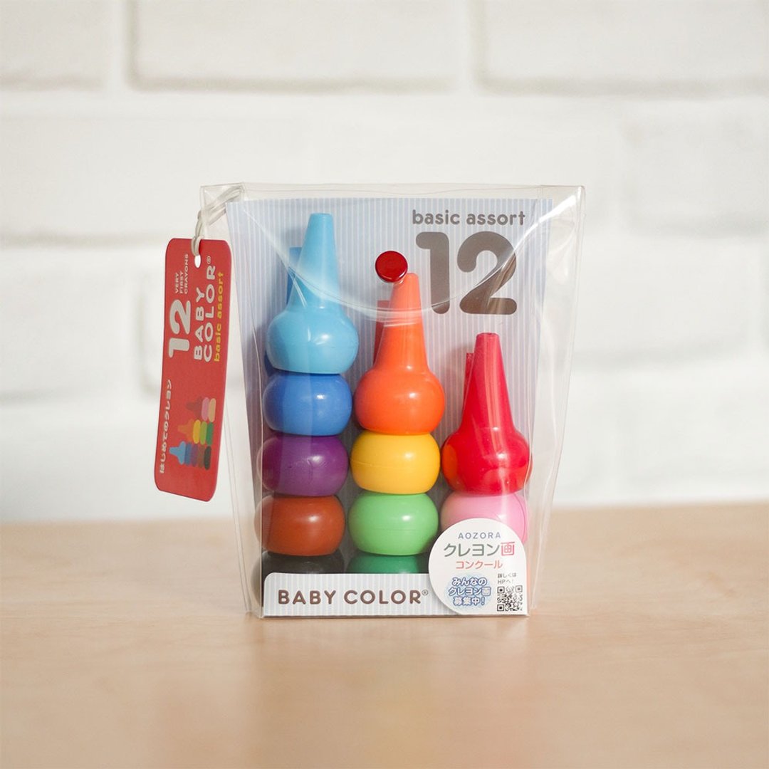 【AOZORA】日本BabyColor儿童安全积木蜡笔 (12色) - 玩具/玩偶 - 颜料 多色