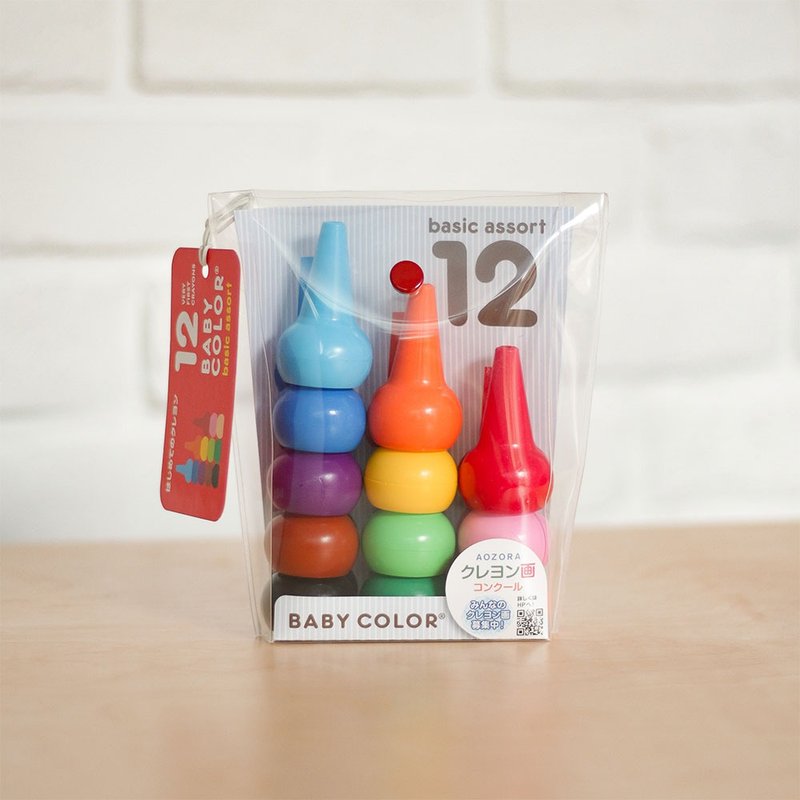 【AOZORA】日本BabyColor儿童安全积木蜡笔 (12色) - 玩具/玩偶 - 颜料 多色
