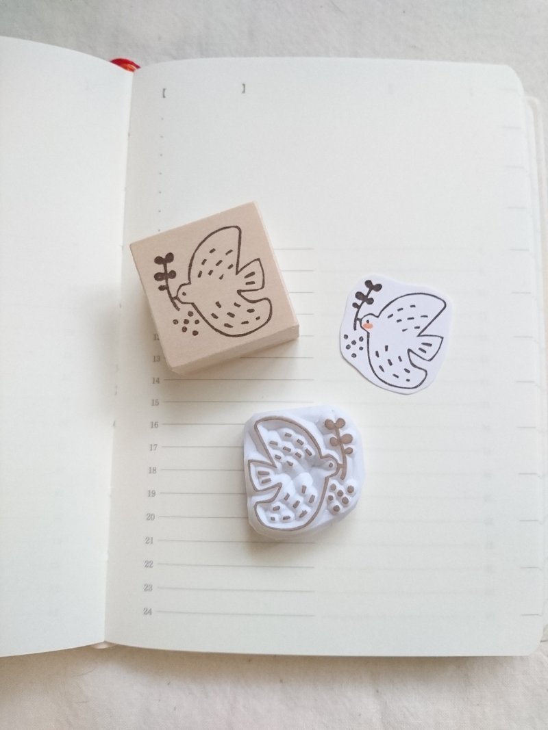 大鸟和种子印章 - 印章/印台 - 橡胶 白色