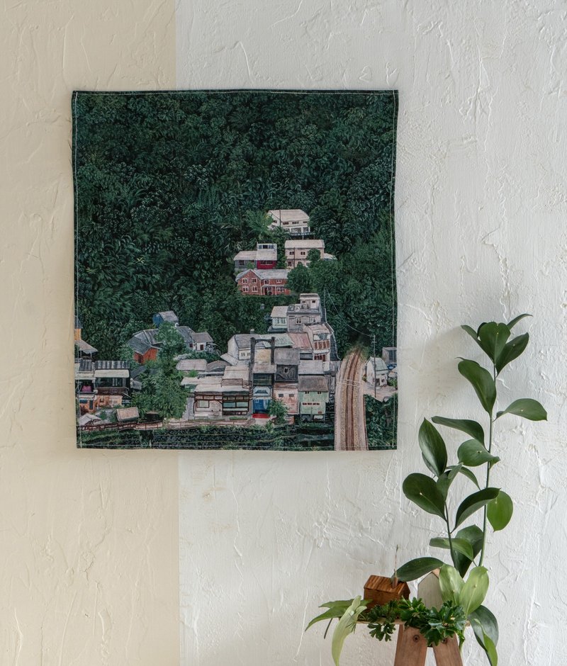 台湾山挂布 - 三貂岭 41 x 46 cm - 海报/装饰画/版画 - 棉．麻 绿色