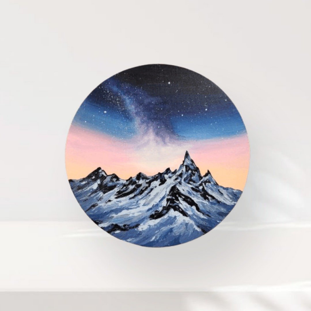 【体验】孵画室│台中画室│零基础绘画│ 肌理画│刮刀系列-雪山 - 插画/绘画/写字 - 棉 