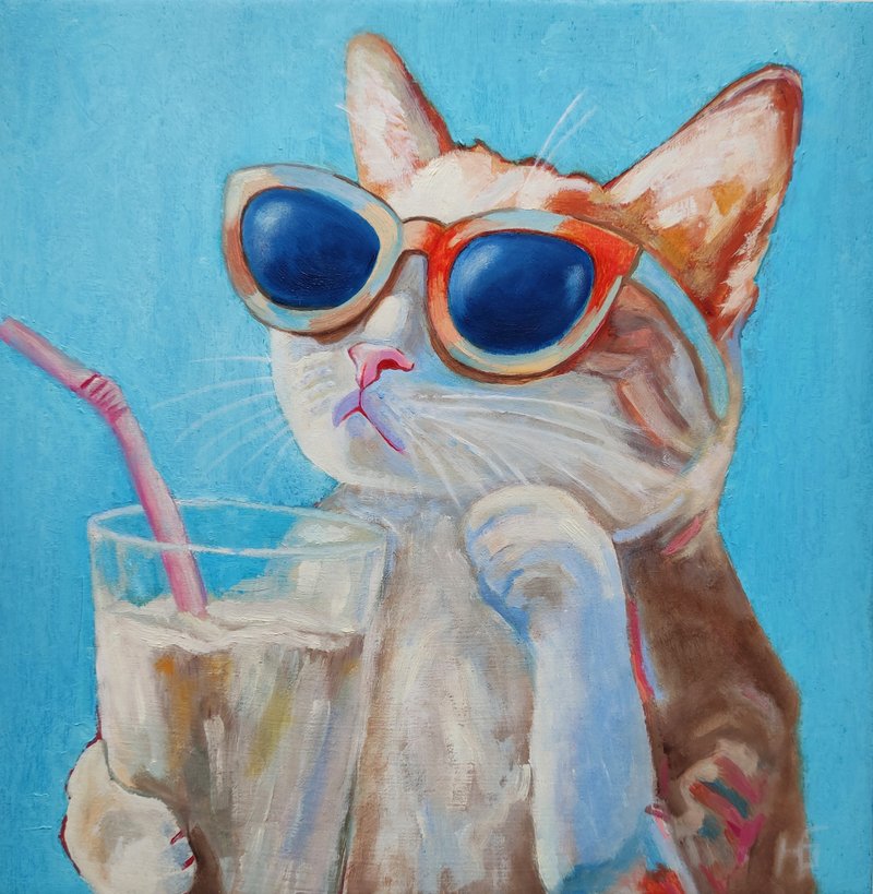 猫咪原作油画 趣味宠物肖像 小猫艺术 手工油画 - 海报/装饰画/版画 - 其他材质 多色