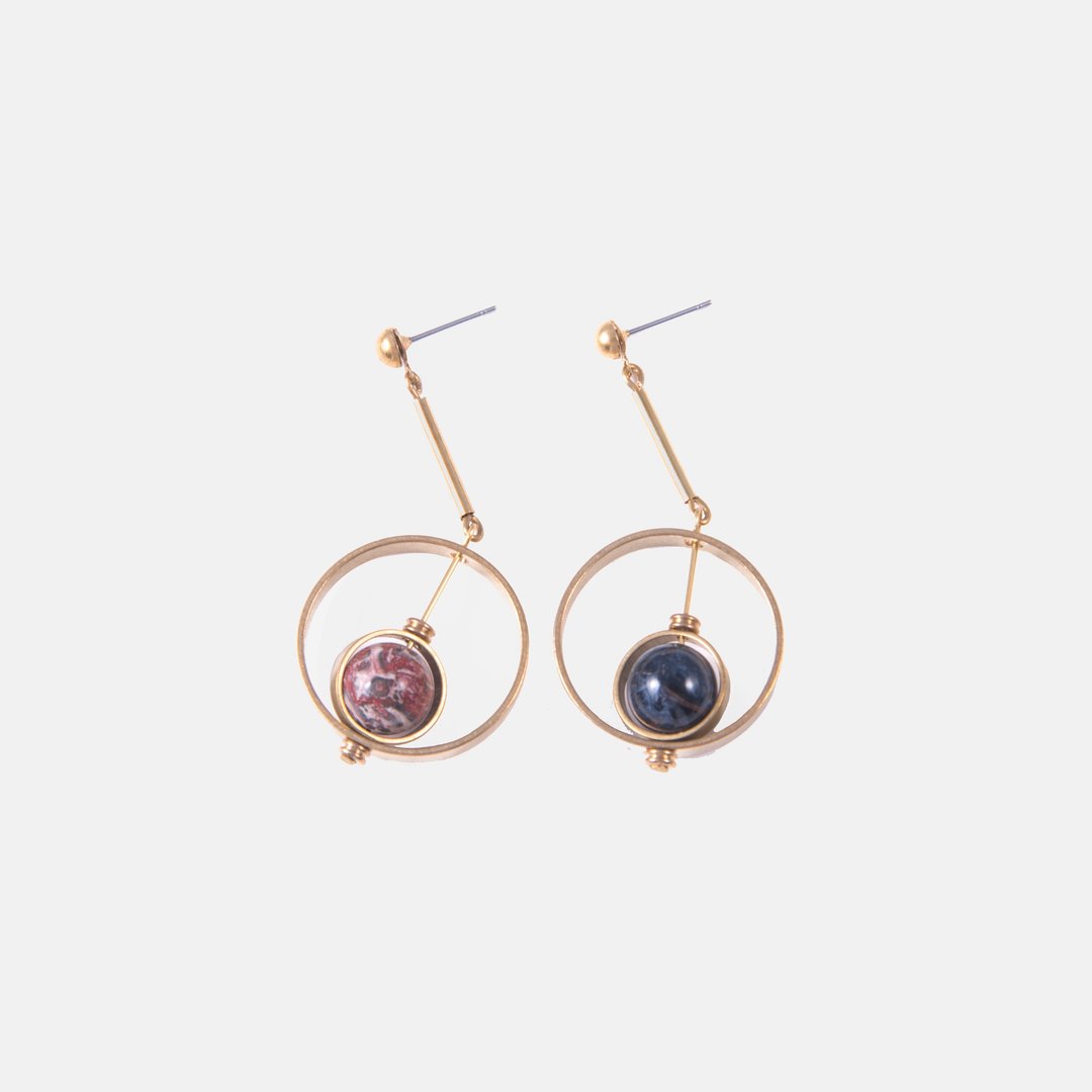 旋转星体耳环 - Whirling Star Earrings - 耳环/耳夹 - 宝石 多色