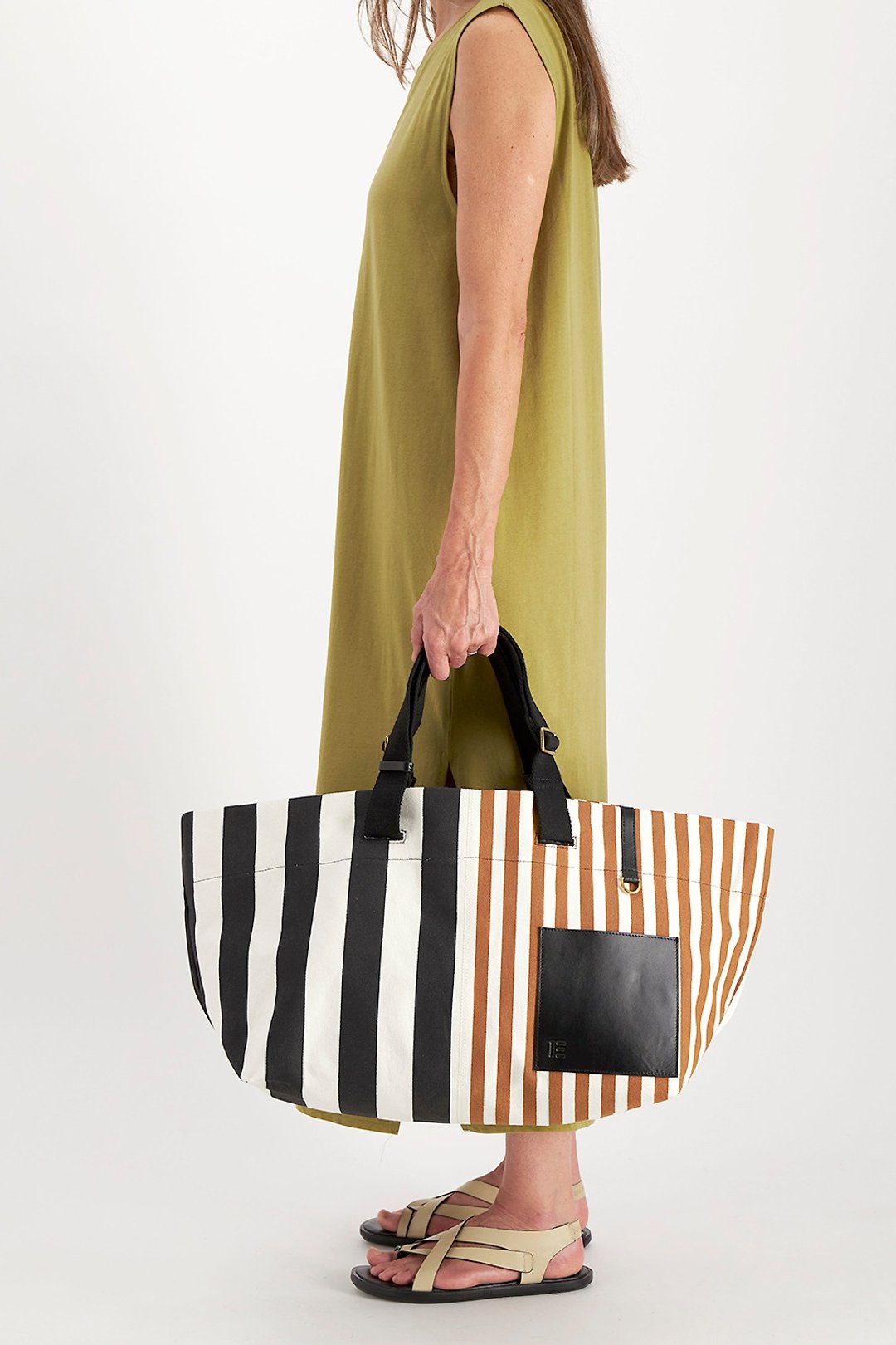 【INOUI EDITIONS】STRIPES 两用旅行袋 / BLACK - 手提包/手提袋 - 棉．麻 多色