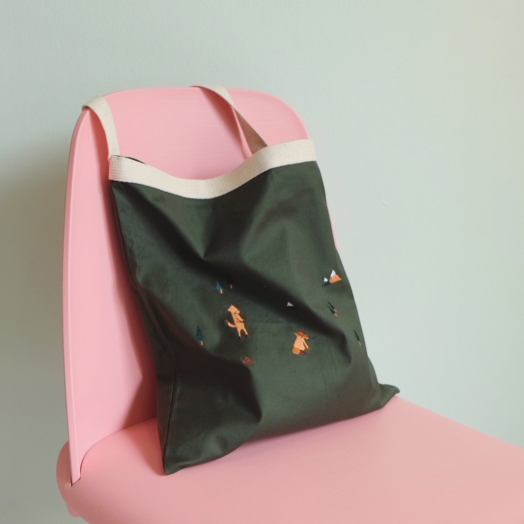 FOX Tote Bag ( Green ) - 后背包/双肩包 - 绣线 绿色