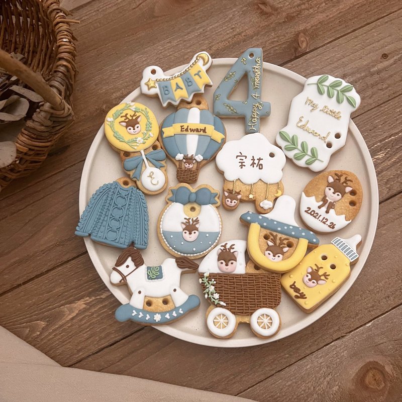 小鹿 糖霜饼干 收涎饼干 - 手工饼干 - 新鲜食材 多色