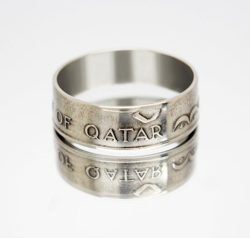Qatar Coin Ring 25 dirhams 2008-2012 coin rings for men coin rings for women - 戒指 - 其他金属 