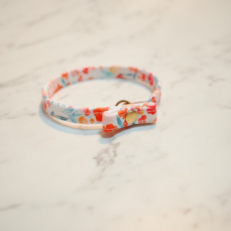 猫 小啾啾项圈 春天的友谊  附铃铛 可加购吊牌 - 项圈/牵绳 - 棉．麻 