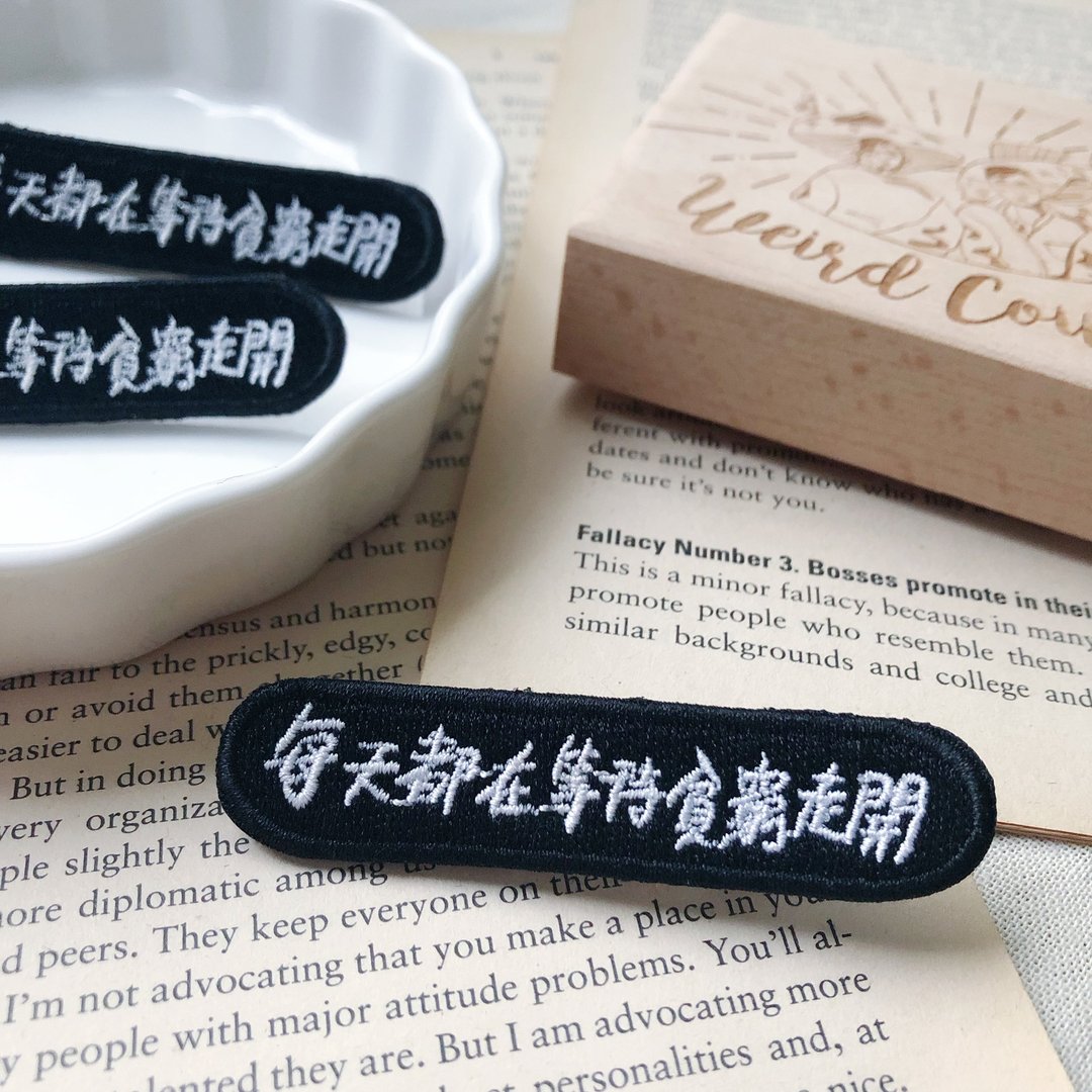 每天都在等待贫穷走开 语录刺绣胸针或绣片一个 - 胸针 - 绣线 多色