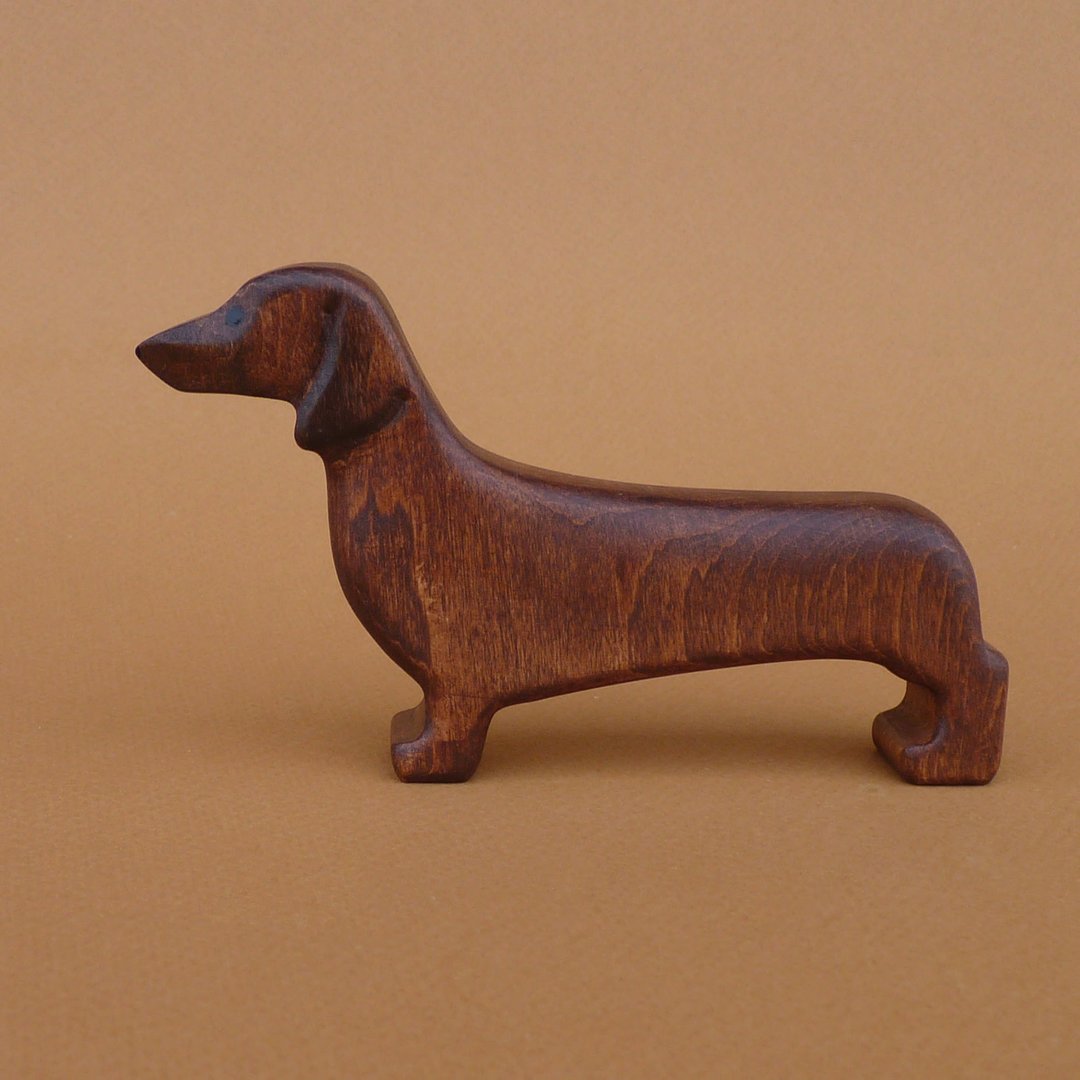 Wooden dachshund toy - Dog figurine - Wooden dog - Wooden sausage dog toy - Pets - 玩具/玩偶 - 木头 