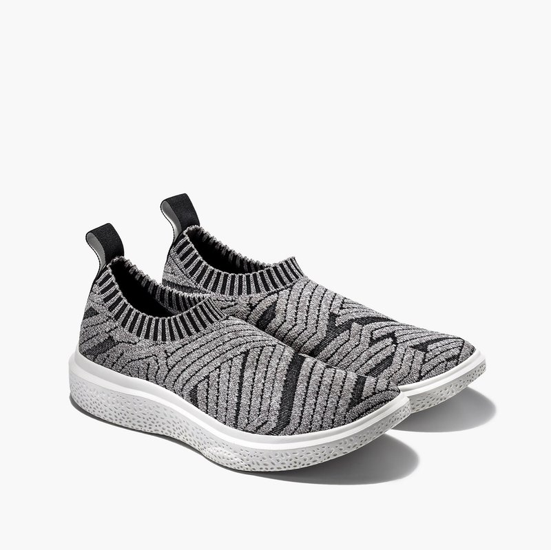 岩纹袜鞋/灰黑 - 男款休闲鞋 - 聚酯纤维 灰色