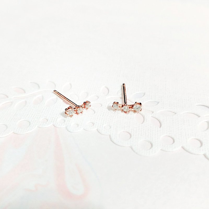 圣诞 交换礼物圣诞 交换礼物流星925纯银玫瑰金耳环(礼盒装) - 耳环/耳夹 - 纯银 粉红色