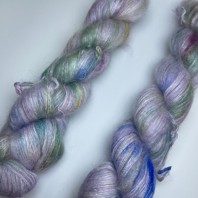 fufugarden手染線馬海毛白廠絲-莫奈系列 - 编织/刺绣/羊毛毡/裁缝 - 羊毛 