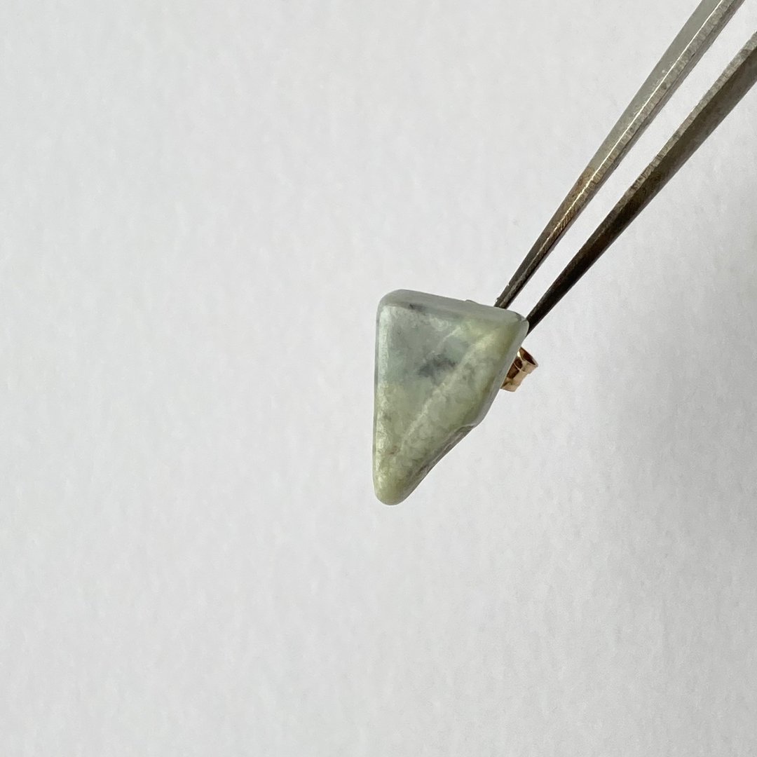 Jade Single Earring　(With removable chain) - 耳环/耳夹 - 玉石 