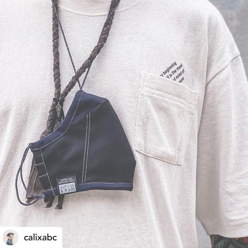 香港潮牌Project 4 挂颈式磁石扣立体口罩链口罩挂绳口 - 口罩 - 其他人造纤维 多色