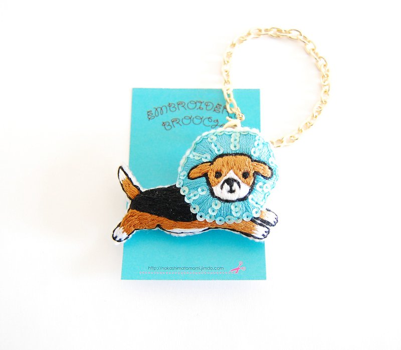 Order Production Elizabeth Color Beagle 2way Bag Charm - 钥匙链/钥匙包 - 羊毛 咖啡色
