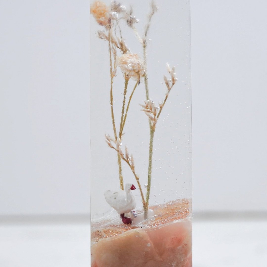 定制化手工印章-|永生花与鹅树脂印章 1.6 x 1.6 CM|篆刻印章 - 印章/印台 - 石头 