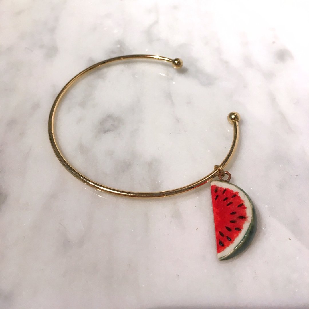 AndMary 手镯-西瓜 礼盒装 Watermelon Bangle - 手链/手环 - 瓷 红色