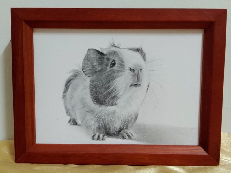 摆设 / 仓鼠 / 铅笔画 / 原稿 / 含框 - 海报/装饰画/版画 - 纸 