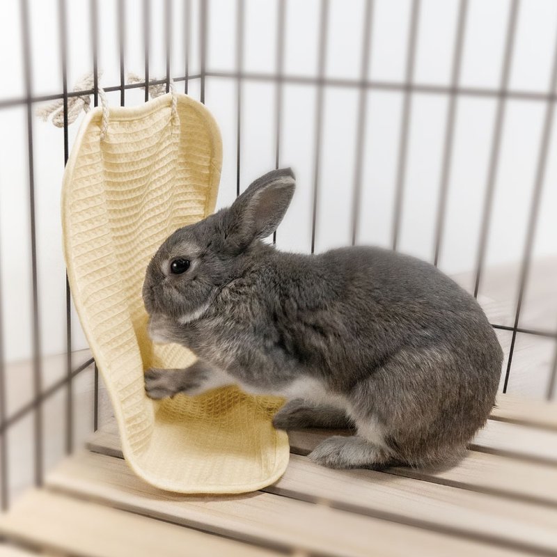 【日本Ani Man】一起挖掘吧 ! 小兔子天然棉麻透气抓布 - 其他 - 其他材质 卡其色