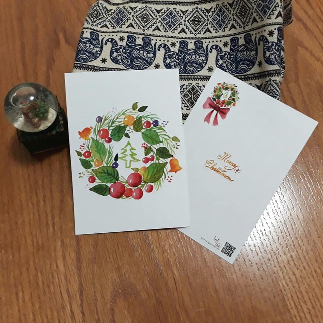 心花怒放圣诞明信片B款单张35或三张100元或五张150元 - 卡片/明信片 - 纸 多色
