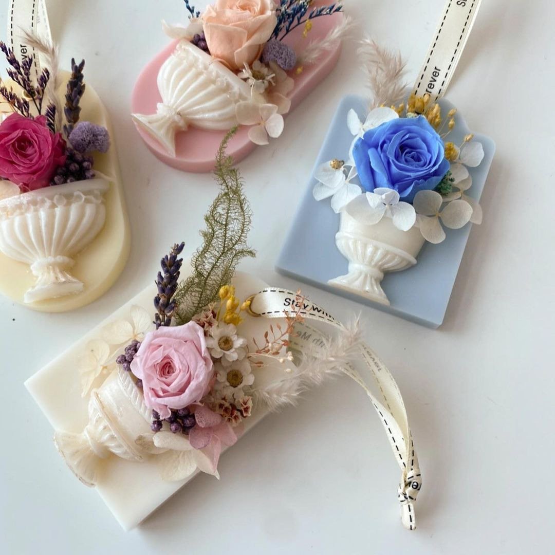 永生花香氛花砖(成品2块) + 小熊茶蜡(成品2个)体验【1人成团】 - 蜡烛/香氛 - 蜡 