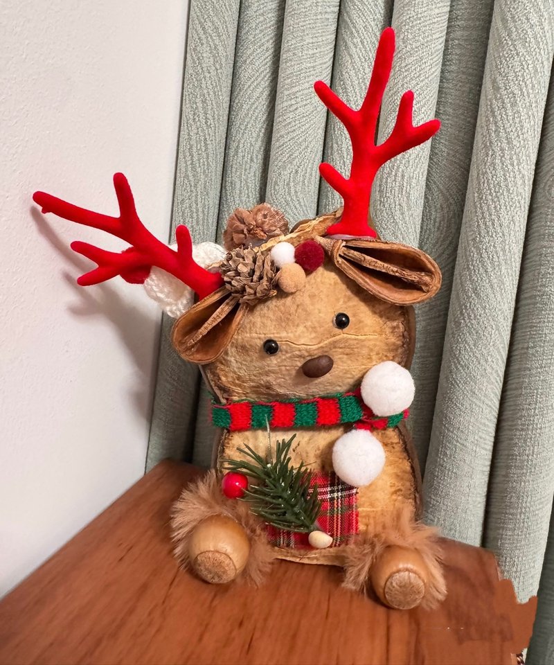 圣诞麋鹿挂件-天然榼藤豆荚种子 - 吊饰 - 植物．花 